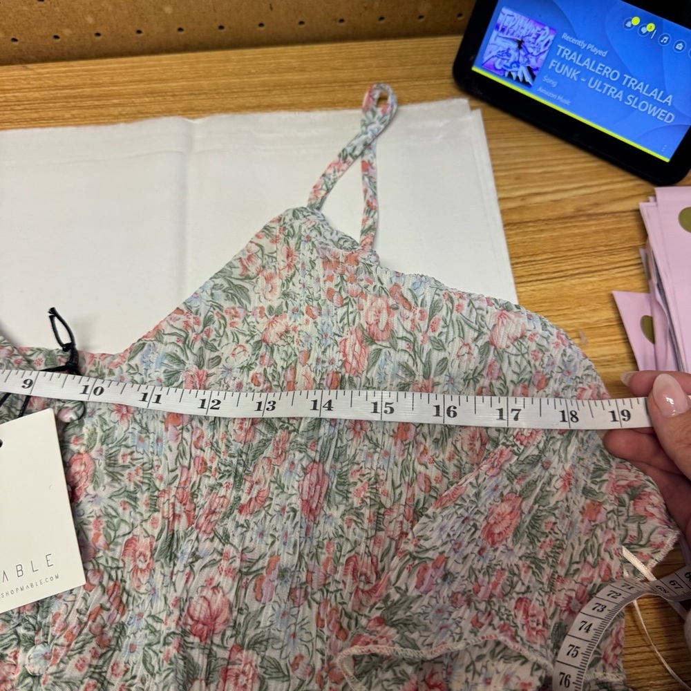 NWT Mable Mini Floral Ruffle Dress - Picture 8 of 11